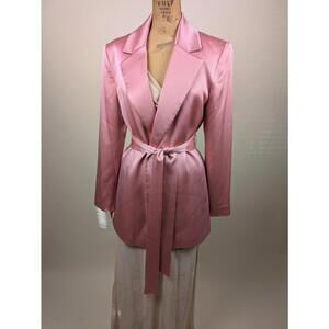alice and olivia pink satin bow jacket